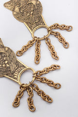 Recess Los Angeles Vintage La Porte Bleue Brass Eagle Drop Earrings Egyptian Revival Scarab