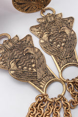 Recess Los Angeles Vintage La Porte Bleue Brass Eagle Drop Earrings Egyptian Revival Scarab