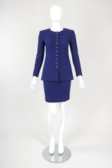 Recess Designer Consignment Vintage Karl Lagerfeld Bustier Bouclé Jacket & Skirt Suit Set Los Angeles Resale