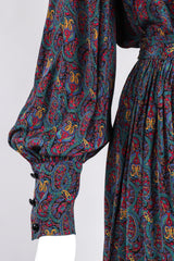 Recess Los Angeles Vintage Lanvin Silk Paisley Print Library Blouse & Skirt Set