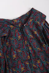 Recess Los Angeles Vintage Lanvin Silk Paisley Print Library Blouse & Skirt Set