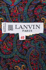 Recess Los Angeles Vintage Lanvin Silk Paisley Print Library Blouse & Skirt Set