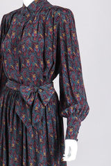 Recess Los Angeles Vintage Lanvin Silk Paisley Print Library Blouse & Skirt Set