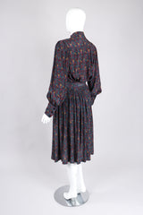 Recess Los Angeles Vintage Lanvin Silk Paisley Print Library Blouse & Skirt Set