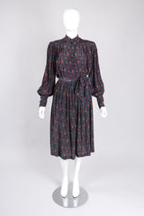 Recess Los Angeles Vintage Lanvin Silk Paisley Print Library Blouse & Skirt Set