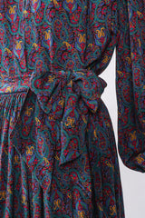 Recess Los Angeles Vintage Lanvin Silk Paisley Print Library Blouse & Skirt Set