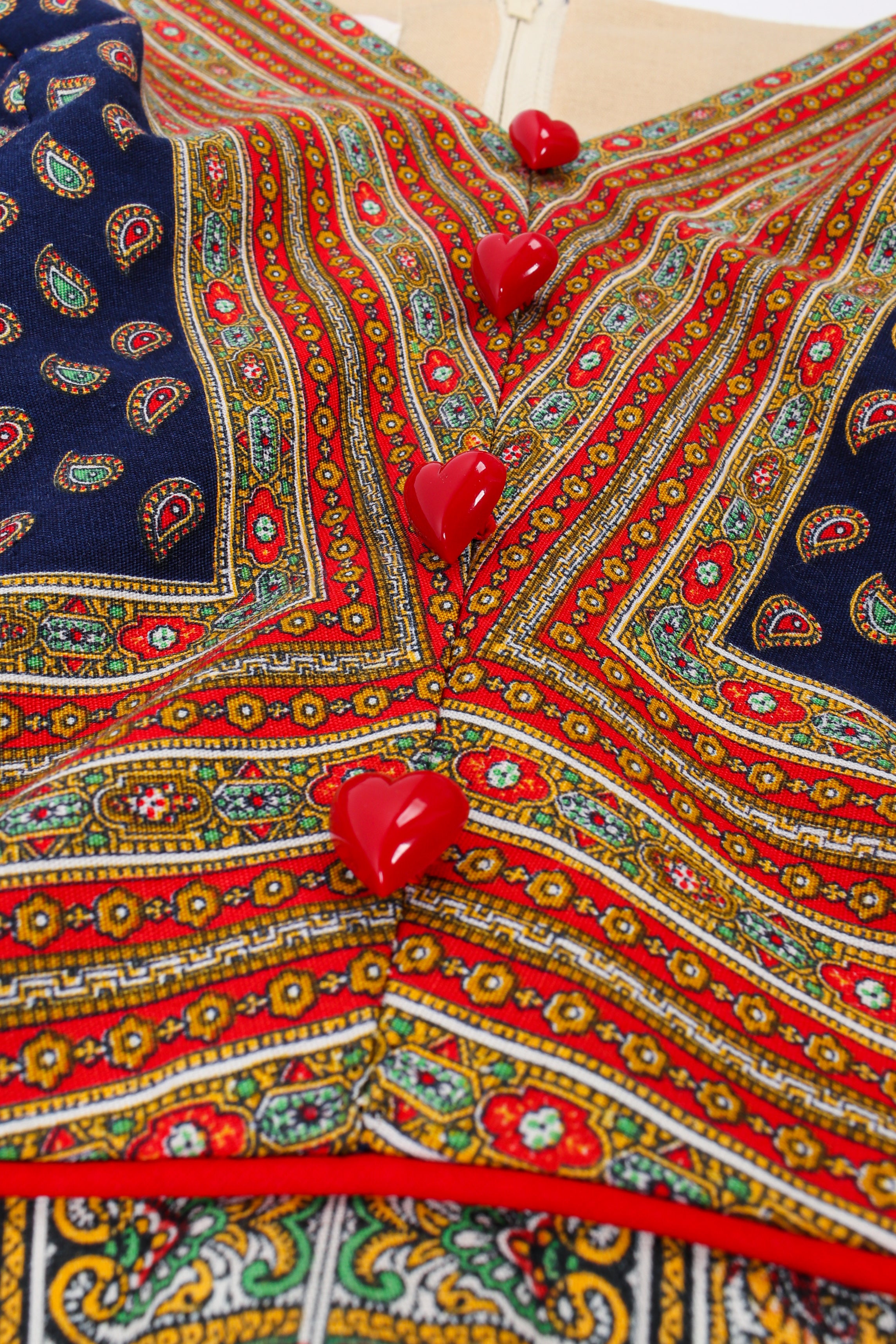 Vintage Lanzillotti Paisley Print Dress buttons/print detail  @ Recess LA