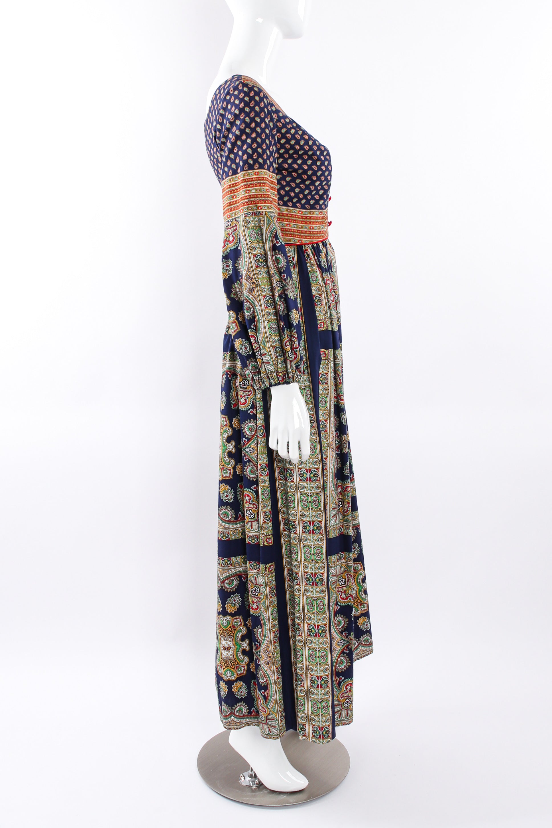 Vintage Lanzillotti Paisley Print Dress mannequin side @ Recess LA
