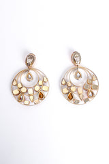 Vintage Rainbow Jeweled Hoop Drop Earrings backside at Recess Los Angeles