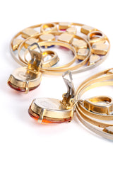 Vintage Rainbow Jeweled Hoop Drop Earrings clip back at Recess Los Angeles