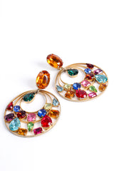 Vintage Rainbow Jeweled Hoop Drop Earrings at Recess Los Angeles