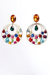 Vintage Rainbow Jeweled Hoop Drop Earrings at Recess Los Angeles
