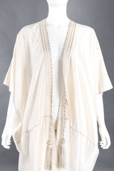 Recess Los Angeles Designer Consignment Vintage L'Artisan Du Liban Lebanese Striped Satin Seersucker Caftan Robe