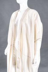Recess Los Angeles Designer Consignment Vintage L'Artisan Du Liban Lebanese Striped Satin Seersucker Caftan Robe