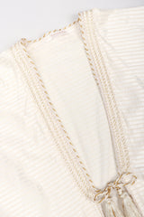 Recess Los Angeles Designer Consignment Vintage L'Artisan Du Liban Lebanese Striped Satin Seersucker Caftan Robe