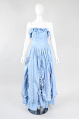 Recess Los Angeles Vintage Laura Ashley Polka Dot Broadcloth Strapless Cotton Ball Gown