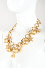 Recess Designer Consignment Vintage Escada Laurél Star Charm Globe 31 Collar Necklace Los Angeles Resale