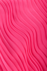 Recess Los Angeles Vintage Lee Jordan Hot Pink Pleated Feather Trim Trapeze Swing Dress