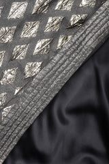 Recess Los Angeles Vintage Lei Di Lancetti Diamond Harlequin Metallic Lamé Fur Collar Coat