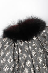 Recess Los Angeles Vintage Lei Di Lancetti Diamond Harlequin Metallic Lamé Fur Collar Coat