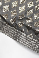 Recess Los Angeles Vintage Lei Di Lancetti Diamond Harlequin Metallic Lamé Fur Collar Coat