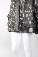 Recess Los Angeles Vintage Lei Di Lancetti Diamond Harlequin Metallic Lamé Fur Collar Coat