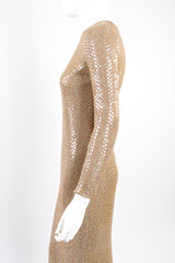 Vintage Leo Narducci Iridescent Champagne Sequin Dress on Mannequin side crop at Recess LA