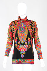 Recess Los Angeles Vintage Leonard Paisley Mandala Print Knit Turtleneck Tunic