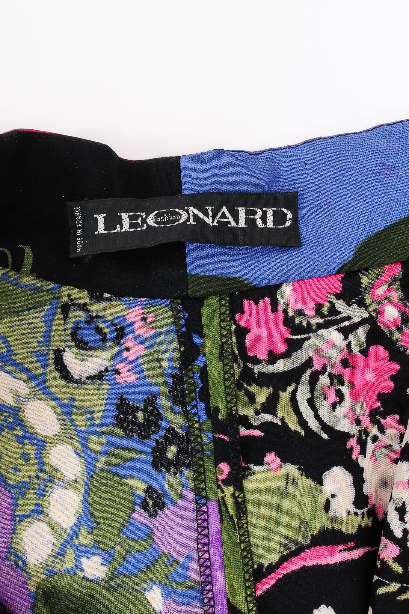 Vintage Leonard Floral Batwing Cape Gown label at Recess Los Angeles