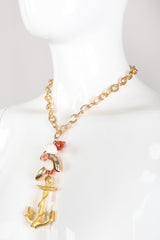 Recess Los Angeles Vintage Les Bernard Anchor Shell Mussel Charm Y Necklace