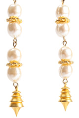 Vintage Leslie Block Pearl Spike Drop Earrings at Recess Los Angeles