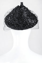 Recess Los Angeles Designer Consignment Vintage Leslie James Netted Raffia Straw Conical Pixie Kiss Hat