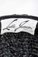 Recess Los Angeles Designer Consignment Vintage Leslie James Netted Raffia Straw Conical Pixie Kiss Hat