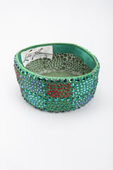 Recess Los Angeles Vintage Leslie James Rhinestone Pillbox Hat Millinery Jackie O