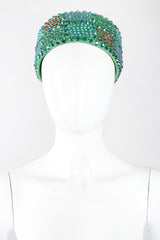 Recess Los Angeles Vintage Leslie James Rhinestone Pillbox Hat Millinery Jackie O