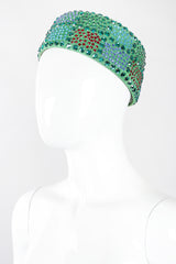 Recess Los Angeles Vintage Leslie James Rhinestone Pillbox Hat Millinery Jackie O