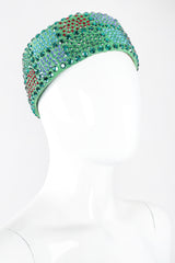 Recess Los Angeles Vintage Leslie James Rhinestone Pillbox Hat Millinery Jackie O