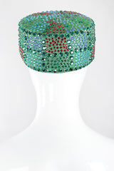 Recess Los Angeles Vintage Leslie James Rhinestone Pillbox Hat Millinery Jackie O