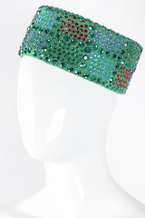 Recess Los Angeles Vintage Leslie James Rhinestone Pillbox Hat Millinery Jackie O
