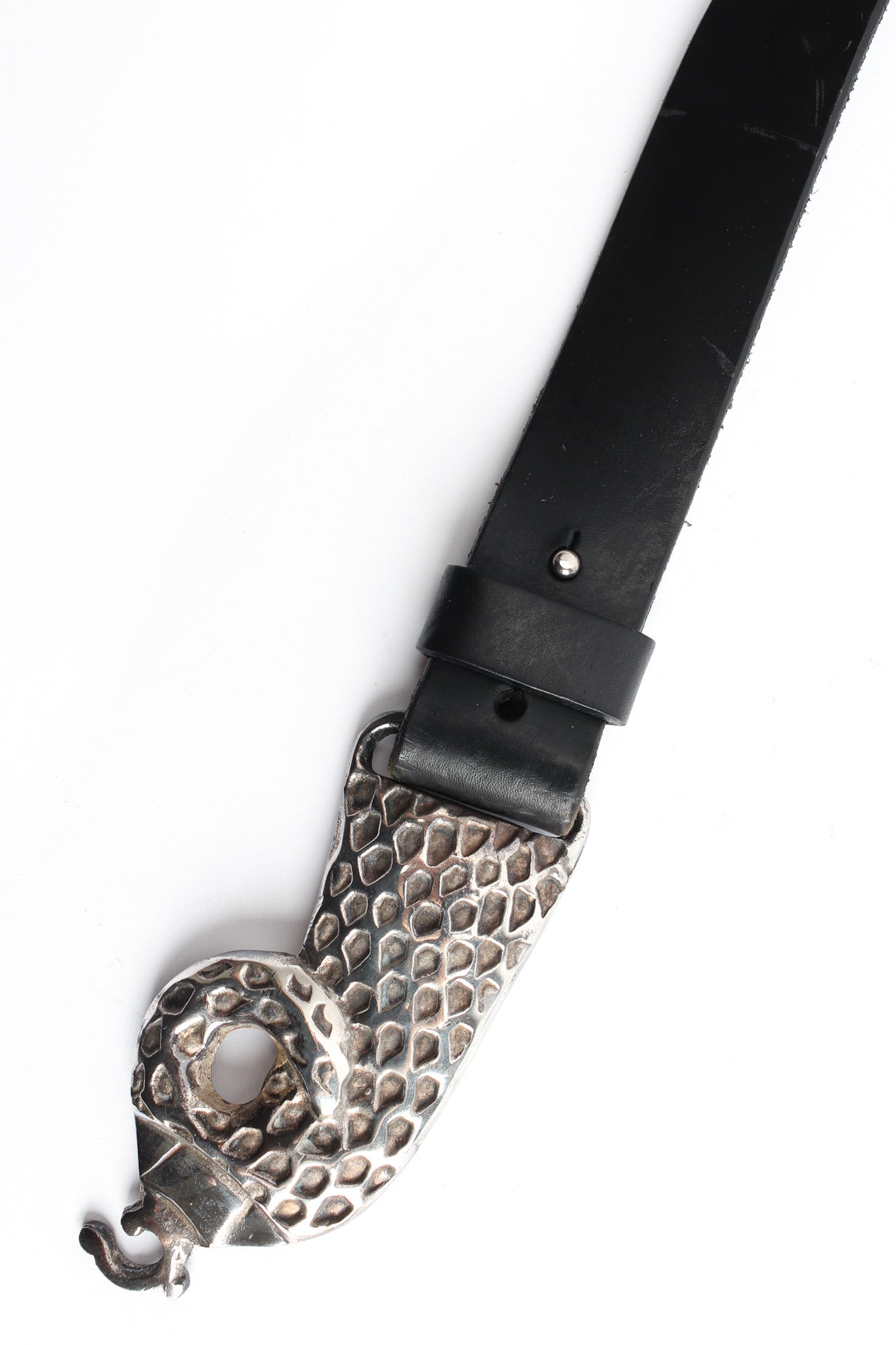 Vintage Lili Peau De Fleur Snake Head Leather Belt snake tail @ Recess LA