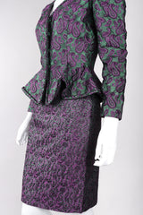 Recess Los Angeles Vintage Lilian Fell Metallic Lamé Paisley Peplum Jacket & Skirt Set