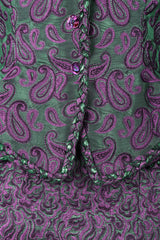 Recess Los Angeles Vintage Lilian Fell Metallic Lamé Paisley Peplum Jacket & Skirt Set