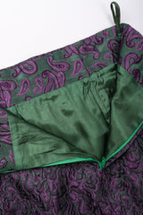 Recess Los Angeles Vintage Lilian Fell Metallic Lamé Paisley Peplum Jacket & Skirt Set