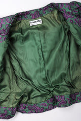 Recess Los Angeles Vintage Lilian Fell Metallic Lamé Paisley Peplum Jacket & Skirt Set