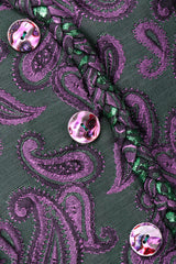 Recess Los Angeles Vintage Lilian Fell Metallic Lamé Paisley Peplum Jacket & Skirt Set