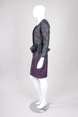 Recess Los Angeles Vintage Lilian Fell Metallic Lamé Paisley Peplum Jacket & Skirt Set