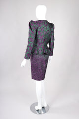 Recess Los Angeles Vintage Lilian Fell Metallic Lamé Paisley Peplum Jacket & Skirt Set