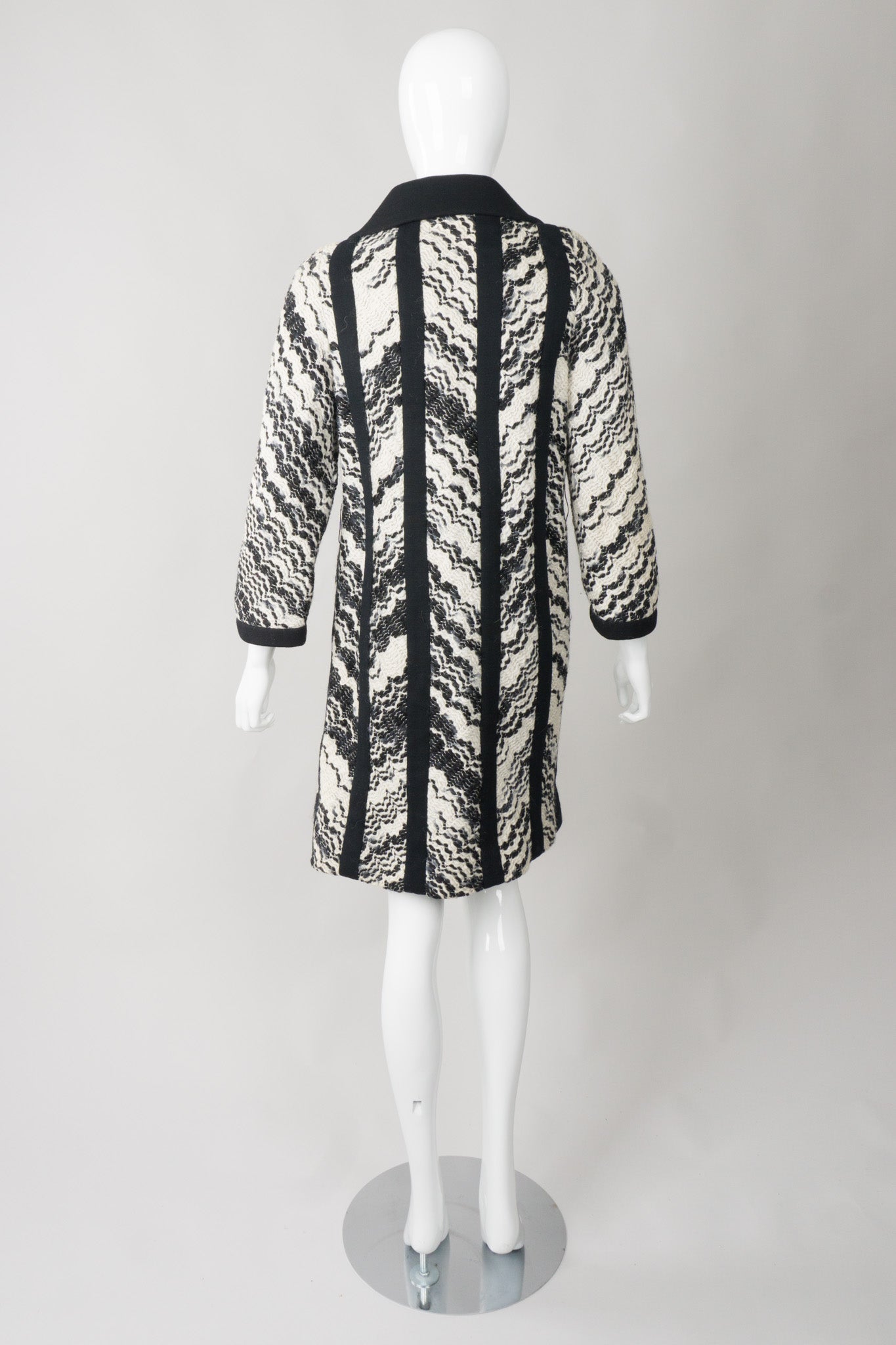 Lilli Ann Knits Vintage Embroidered Wavy Chevron Stripe Coat