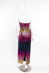 Vintage Lilli Diamond Ombré Sequin Strapless Sheath Dress on Mannequin back at Recess LA
