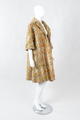 Vintage Lilli Ann Pastel Tan Mohair Bouclé Swing Coat on Mannequin Side at Recess Los Angeles